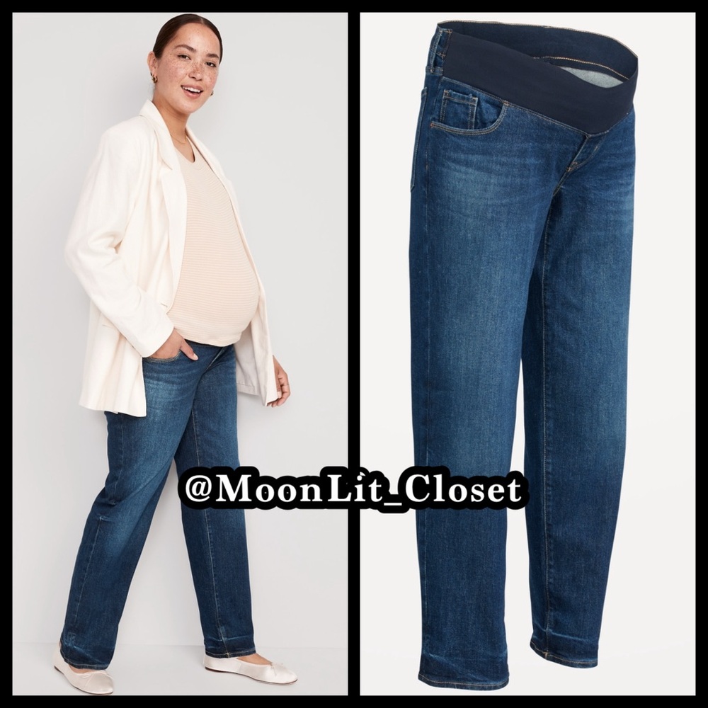 Old Navy Maternity Front Low-Panel OG Loose Jeans Size 8 Long Color “Sheldon” - Picture 2 of 3